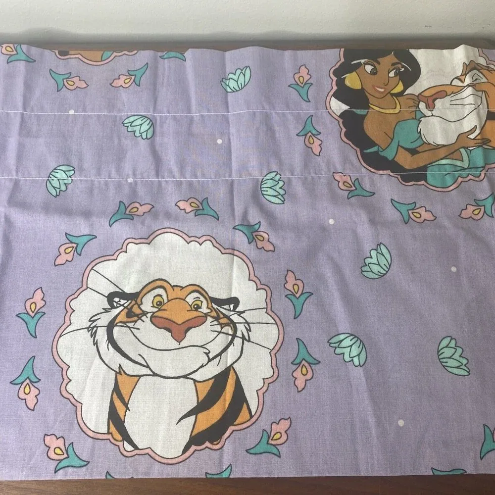 Vintage Disney Aladdin Jasmine Drapery Set Balloon Valance Purple